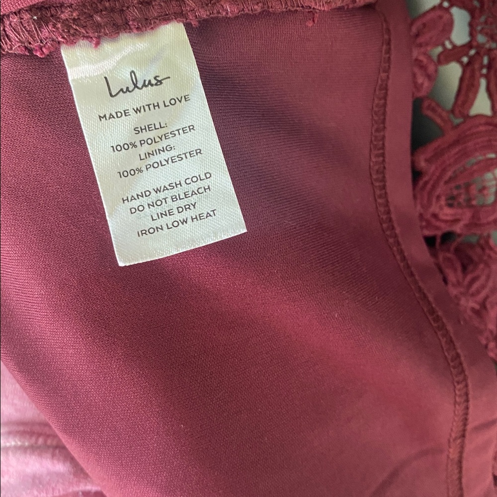 Lulu's Burgundy Lace Mini Dress - Picture 13 of 13
